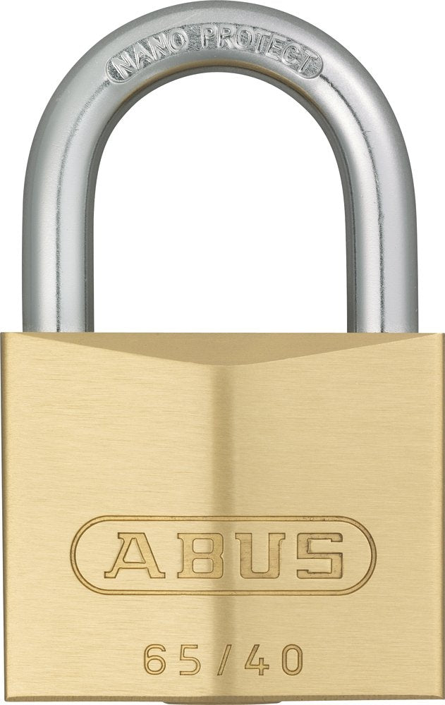 ABUS Vorhängeschloss Messing 65/40 - gleichschliessend, Sicherheitslevel 5 40mm Standardbügel, 40mm