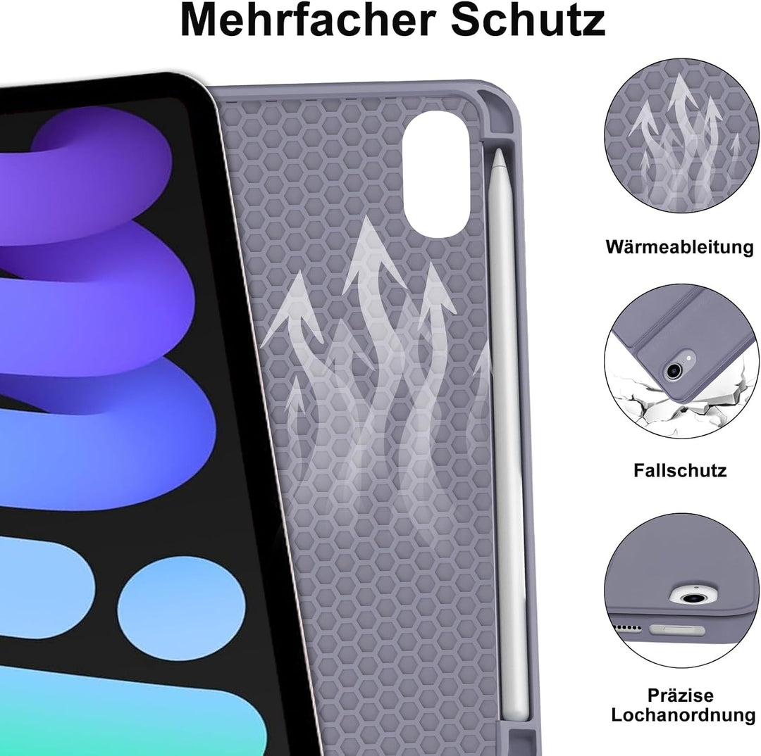 IVEOPPE Tastatur für iPad mini 7 (A17 pro) 2024 / Mini 6 2021, Hülle mit Tastatu Magnetisch Bluetoot