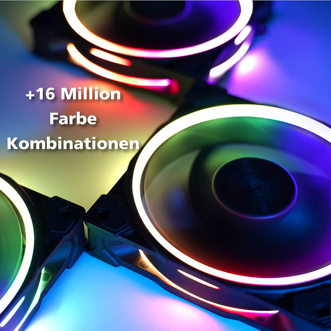 Akasa SOHO AR, 120mm Adressierbarer RGB Gehäuselüfter, PWM Lüfter, mit PWM Splitter Hub und 1 zu 3 A