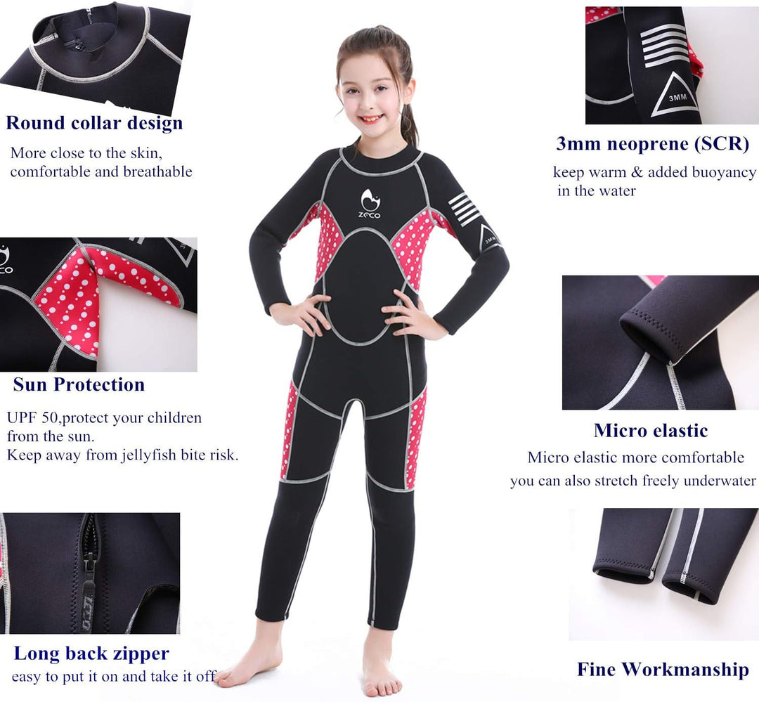 ZCCO Kids Neoprenanzug, 2,5 mm Neopren-Thermo-Badeanzug, Jugend-Badeanzug für Jungen und Mädchen Wär