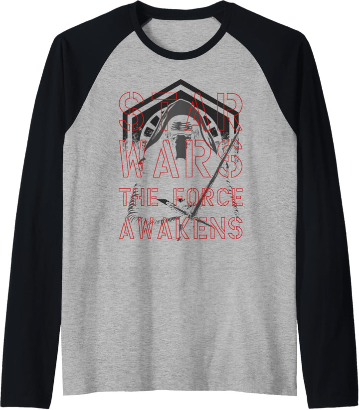 Star Wars The Force Awakens Kylo Ren Darkened Portrait Raglan