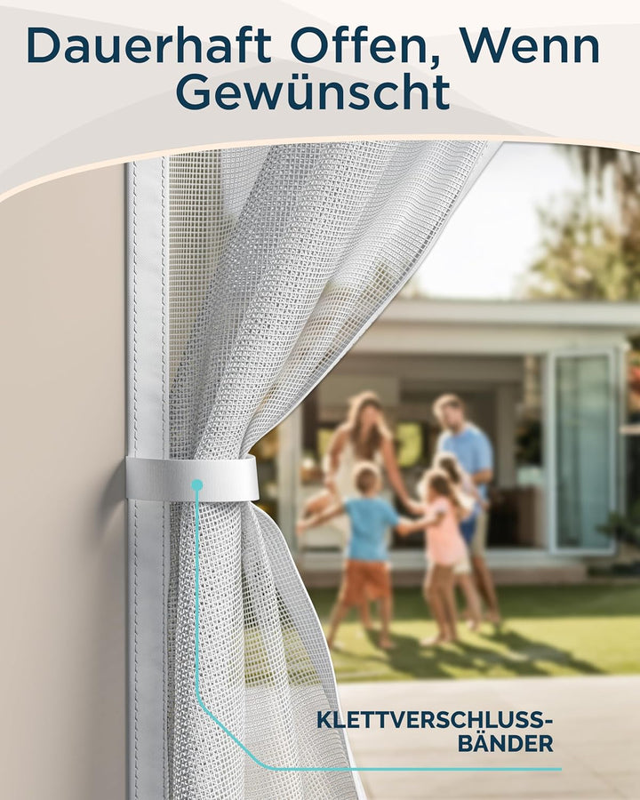 ARCOL Fliegengitter Balkontür 90x240 cm aus Fiberglas – Schluss mit Mücken in 3 Min., Ultrafeines In