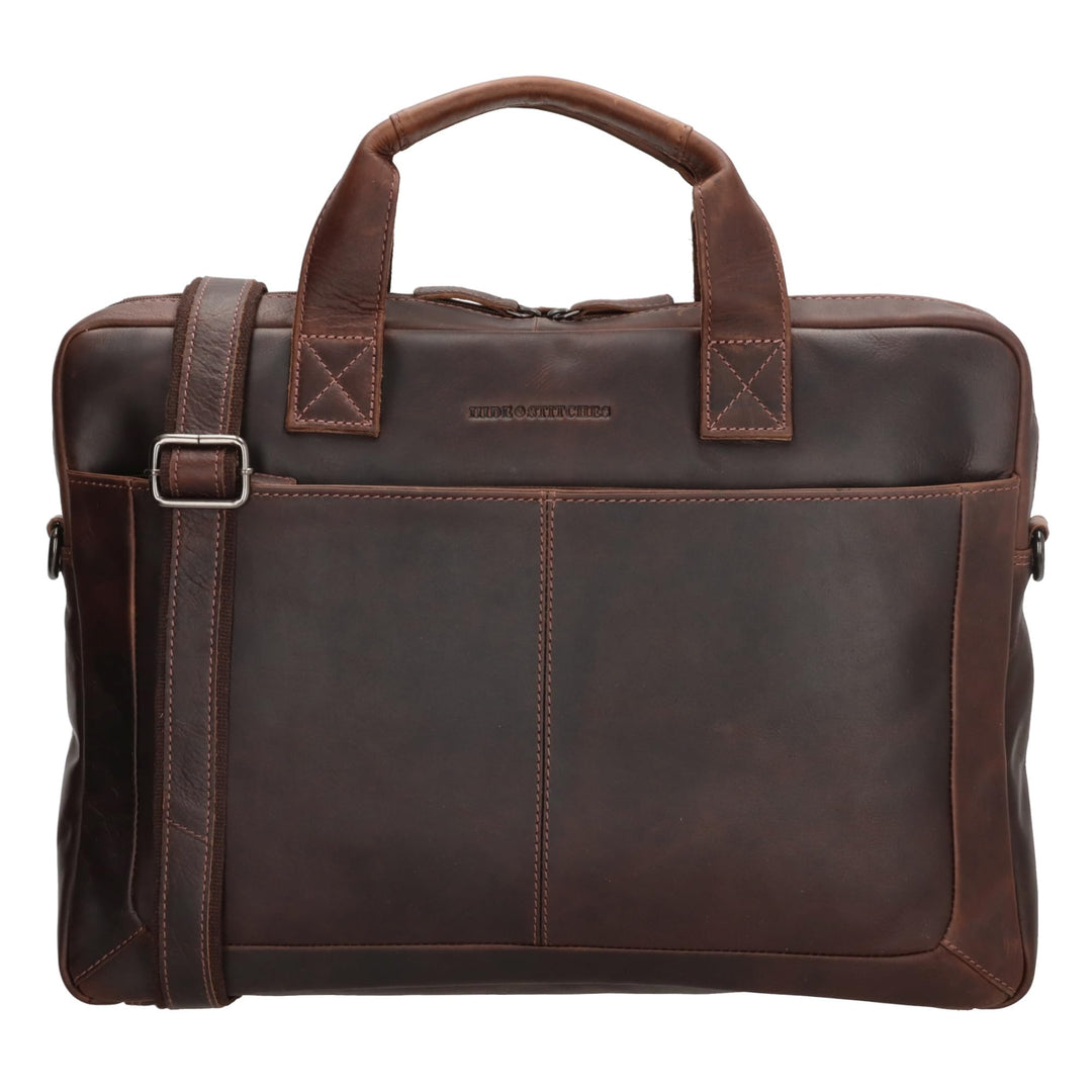 Hide & Stitches Laptoptasche Japura Kollektion 15,6 Zoll Laptopfach Verstellbarer Schultergurt Doppe