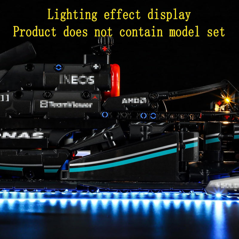 GEAMENT LED Licht-Set Kompatibel mit Lego AMG F1 W14 E Performance - Beleuchtungsset für Technic 421