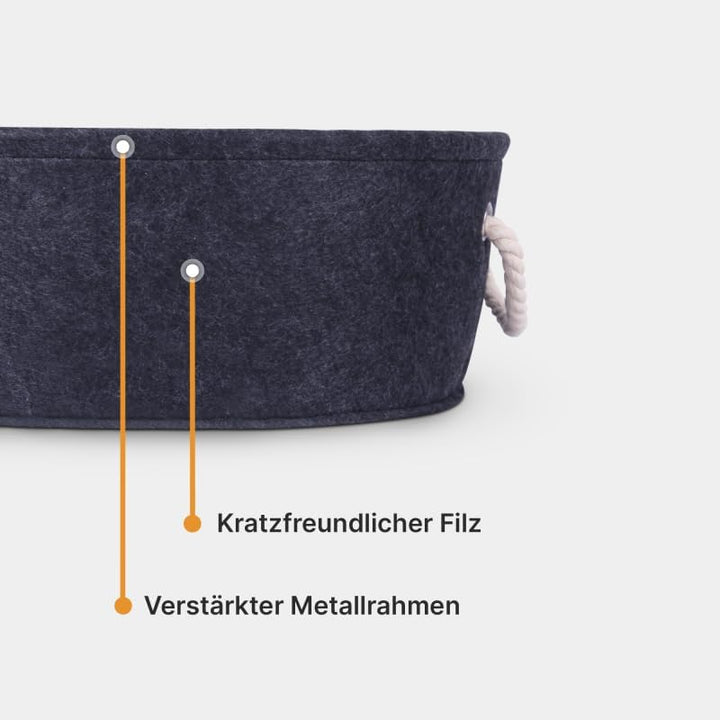Bestlivings Katzenkorb Ø40cm - inkl. Kissen - Katzenbett Home - Katzenschlafplatz aus Filz rund, Fil