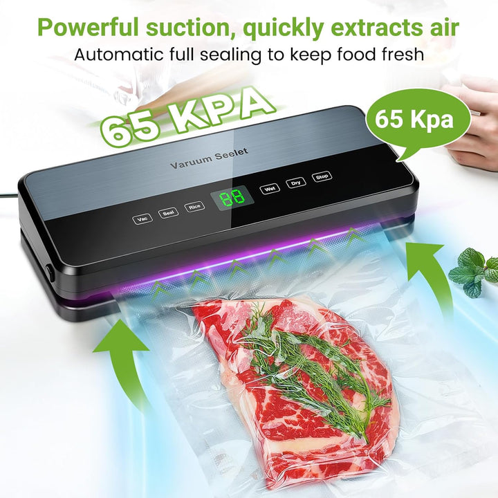 Vakuumierer, Vakuumiergerät mit Vakuumierbeuteln, 6 in 1 Vakuumierer für Trockene, Feuchte, Frische,