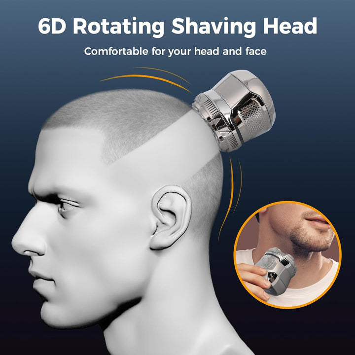 OSDUE Glatzen Rasierer Herren, Wasserdicht Flexibler Glatzenrasierer, Wiederaufladbar Typ-c Rasierer