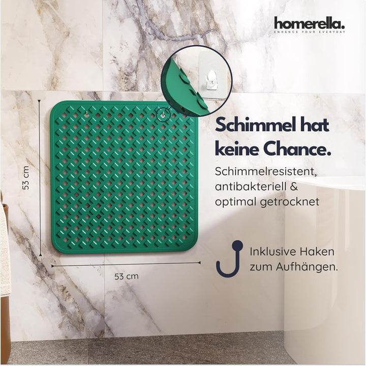 homerella© Duschmatte rutschfest 53x53cm, INKL. AUFHÄNGUNG, Antirutschmatte Dusche, schimmelresisten
