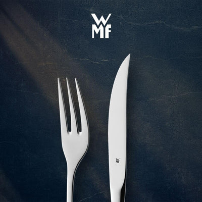 WMF Steakbesteck 12-teilig, Steakbesteck Set für 6 Personen, Steakmesser Set, Steakgabel, Cromargan