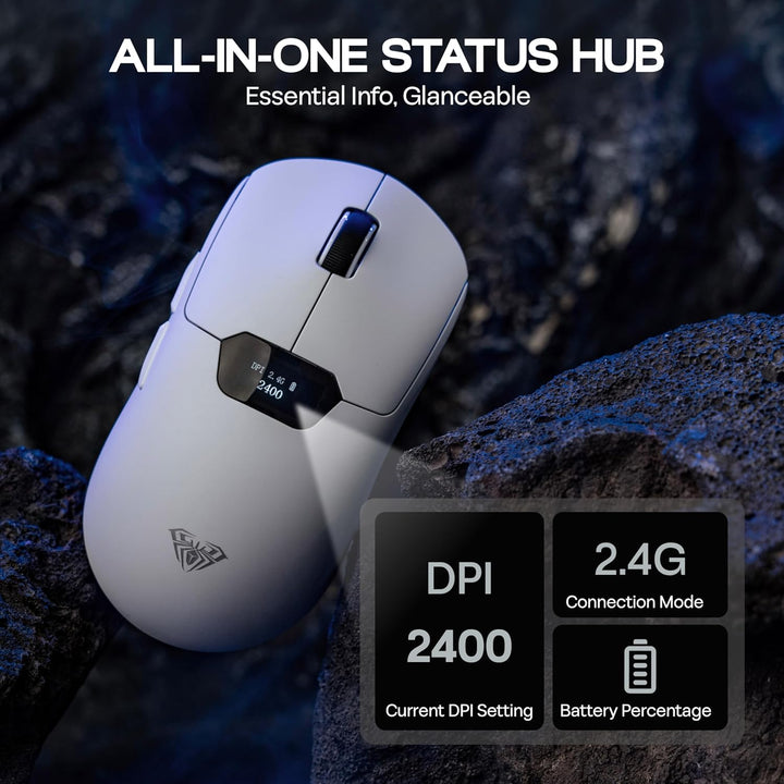 MechLands Aula SC390 – Leichte Gaming-Maus mit Display, kabellose 2,4-GHz-/USB-C-/BT-Maus mit 400-mA