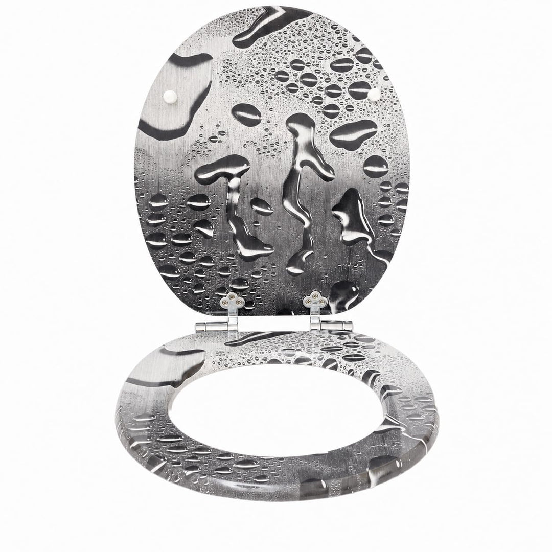 SINOBATH WC-Sitz Toilettensitz mit Absenkautomatik, MDF Holzkern, Softclose Scharnier,Waterdrops H03