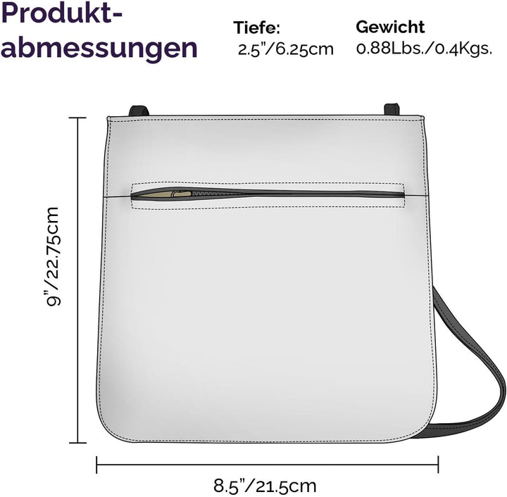 Anuschka Damen Cross Body aus Leder, handbemalt, Sapphire King