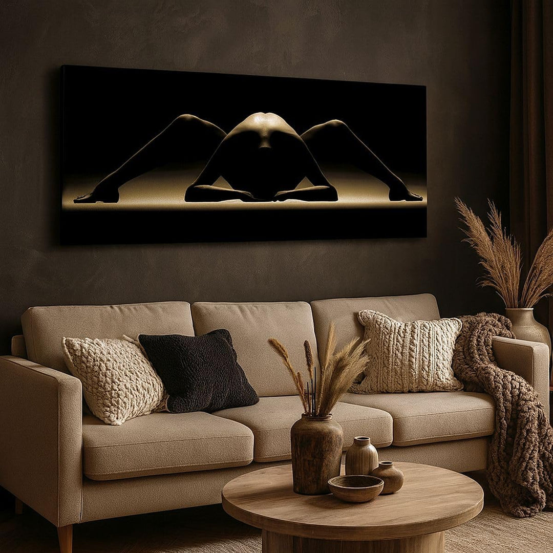 Bilder auf Leinwand 100x40cm Leinwandbild Nackter Körper Modell künstlerische Pose Gross Wanddeko Bi