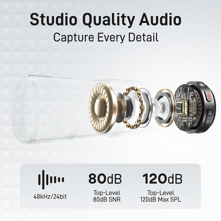 MAONO Wireless Lavalier Mikrofon für iphone 15/16, Android (USB-C Plug) - Handy Mikrofon mit 48kHz/2