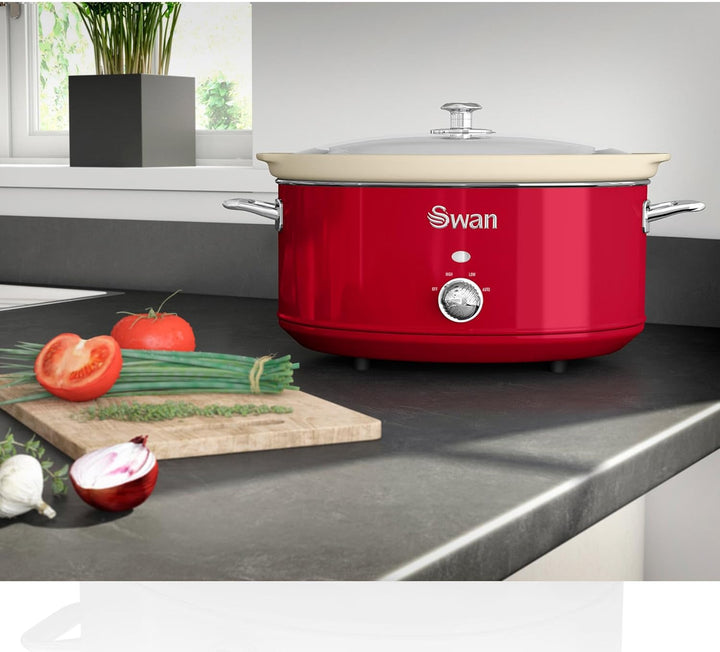 Swan Retro SF17031RNEU Schnellkochtopf, 6,5 l, abnehmbarer Behälter, antihaftbeschichtet, Keramik, f