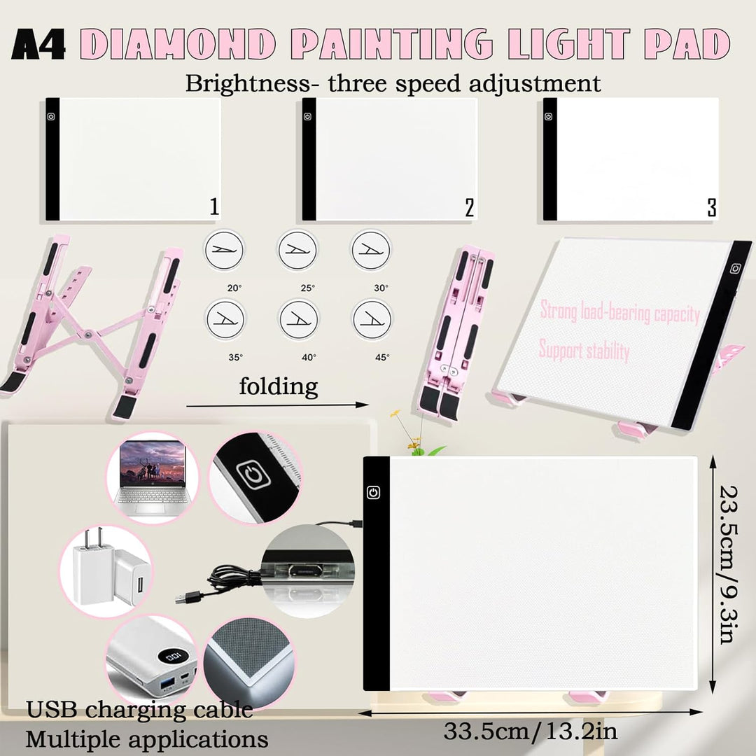 Lenxnmy 158 Stück All-Inclusive Diamant Malerei Werkzeug Set Diamond Art Zubehör Kit mit A4 Diamant