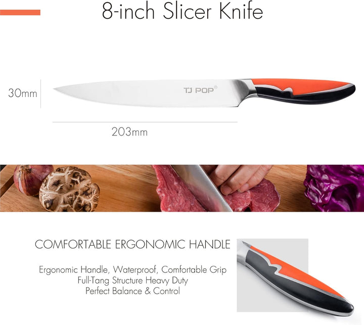 Fleischmesser Kochmesser, TJ POP Küchenmesser Profi Messer 20cm, Ultrascharfes Chefmesser Full Tang