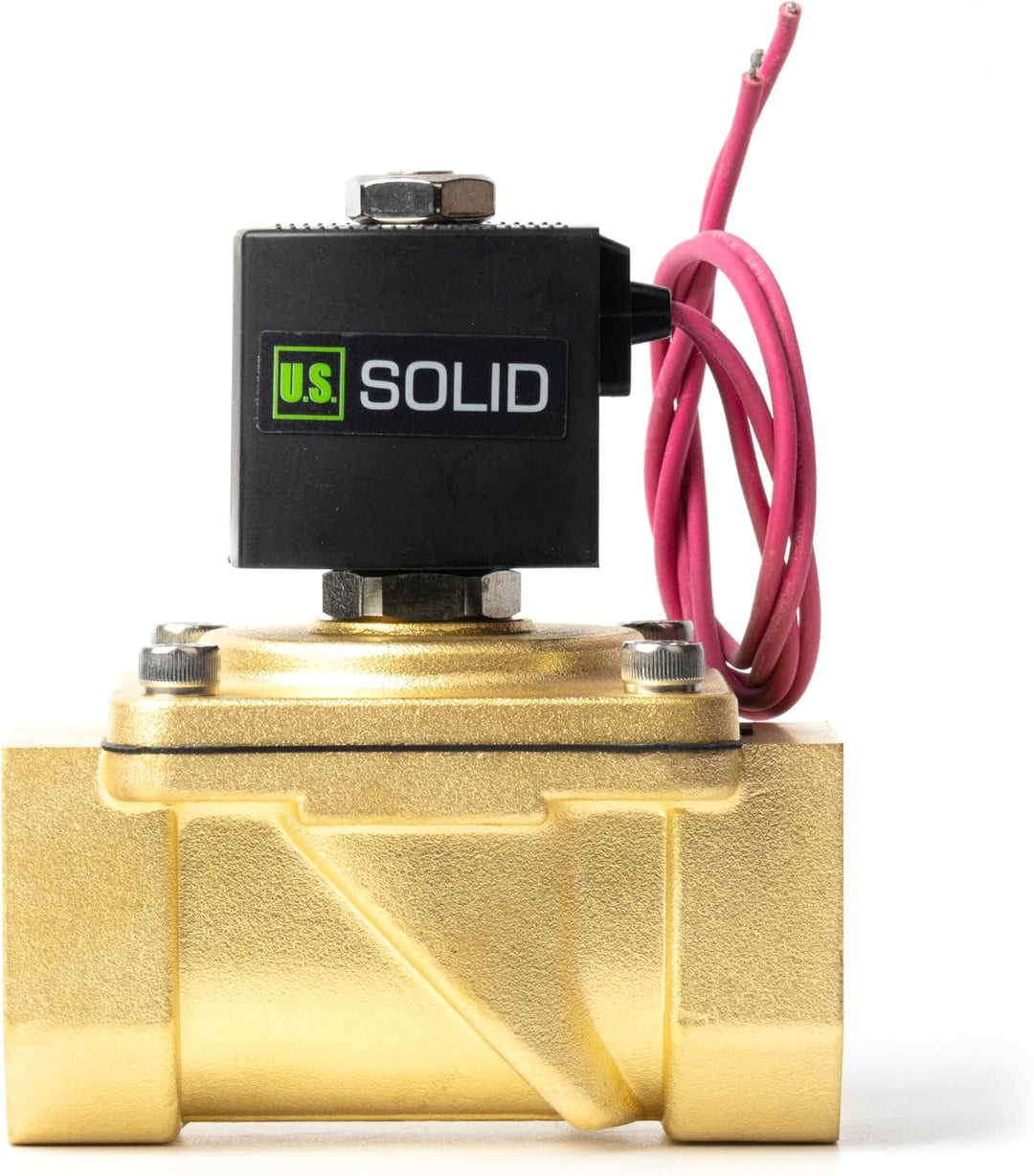 U.S. Solid 1-1/4" Magnetventil - Messing AC 230V mit Viton-Dichtung, stromlos geschlossen, Bleidraht