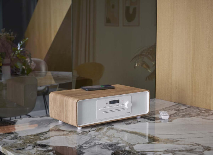 Bluetooth-Mikrosystem THOMSON Weiss und Schwarz FM/CD/MP3/USB-Radio, 60 W, Equalizer