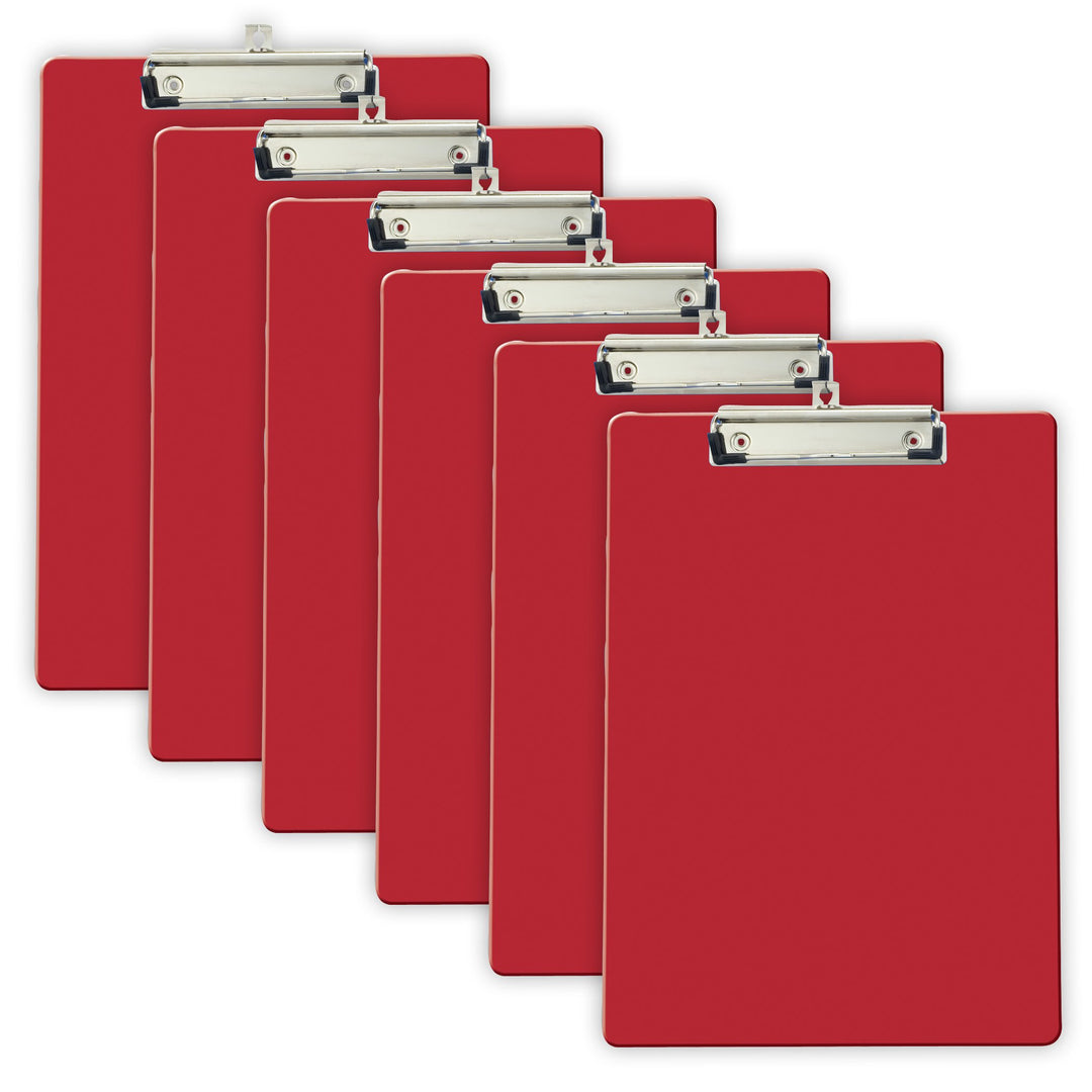 Officemate Recycled Plastic Clipboard, Letter Size, Red, Pack of 6 (83083) rot, rot