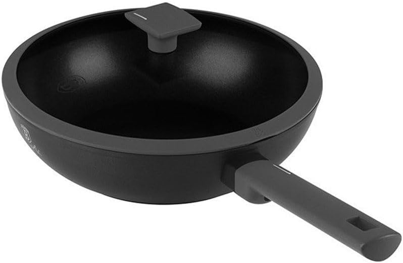 Berlinger Haus Antracit Collection Wok mit Deckel und abnehmbarem Griff Ø 28 cm