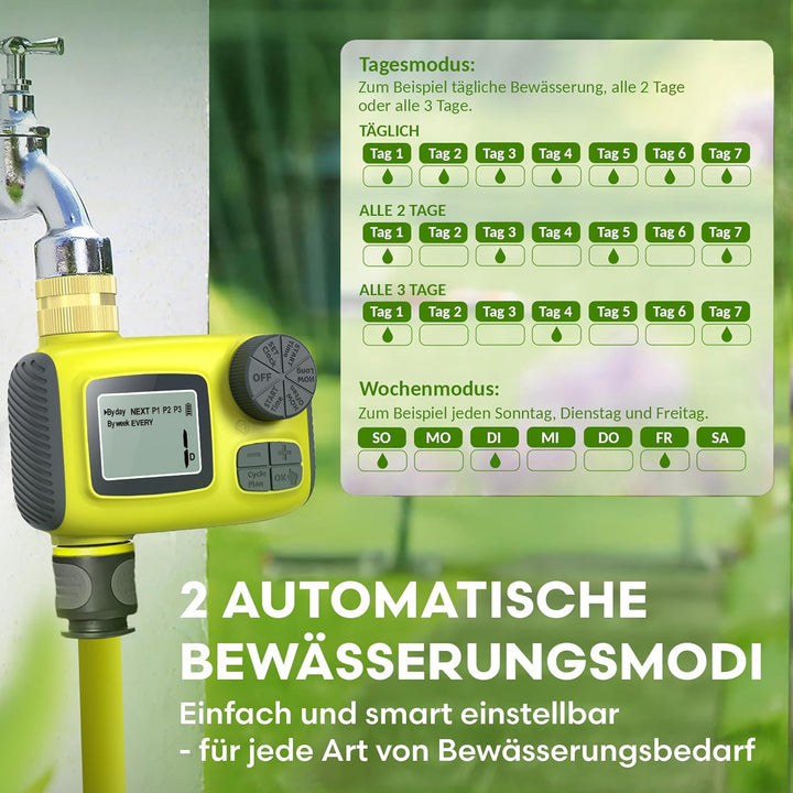 rainfactory Bewässerung Zeitschaltuhr, IPX5 wasserdicht, Water Timer, Digitale Zeitschaltuhr Wasserh