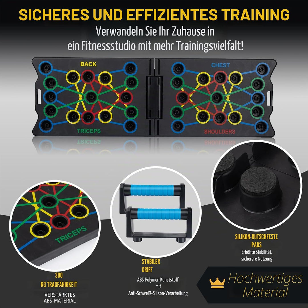 Liegestütze Brett, 24 IN 1 Faltbare Push-Up Liegestütz Brett mit Handgriff für Muskeltraining Effekt