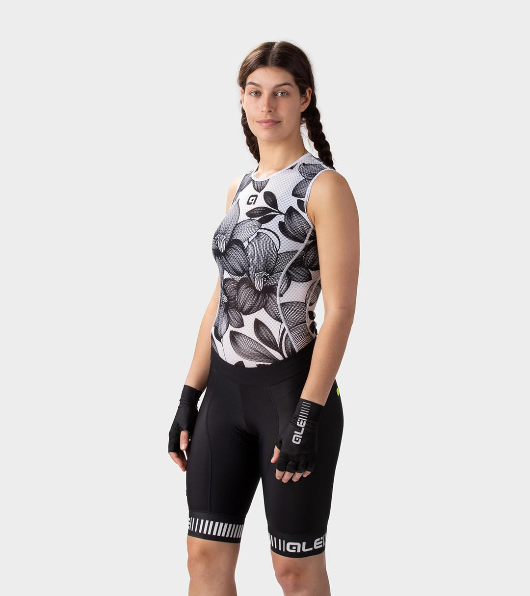 ALE' Damen Prr Strada Radhose, XS Black/White