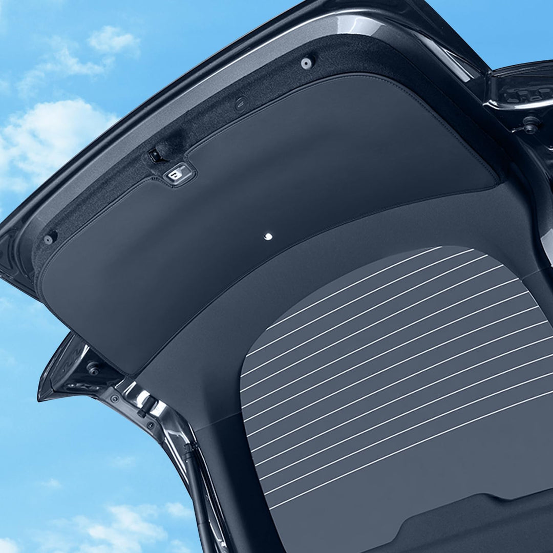 TOPABYTE Heckklappenmatte für Tesla Model Y Juniper 2025 2026 Leder Schutzpolster Kofferraumschutzma