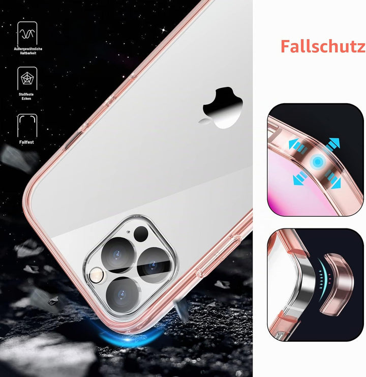 JETech 5 in 1 Hülle für iPhone 12 Pro 6,1 Zoll, mit 2 Stück Schutzfolie und 2 Stück Kameraschutz, Fu