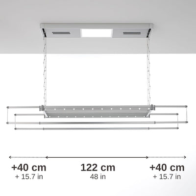 foxydry Pro Heizdecke Wäscheständer Wäscheständer mit Fernbedienung mit Warmbelüftung aus Aluminium