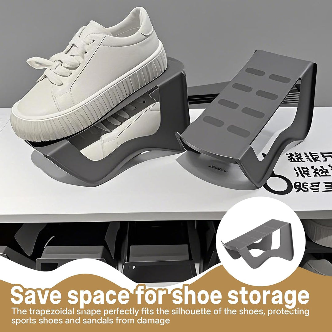 12 Stück Schuhstapler Platzsparend, rutschfest Doppelschicht Schuhsortierer Schuh Organizer für Schr