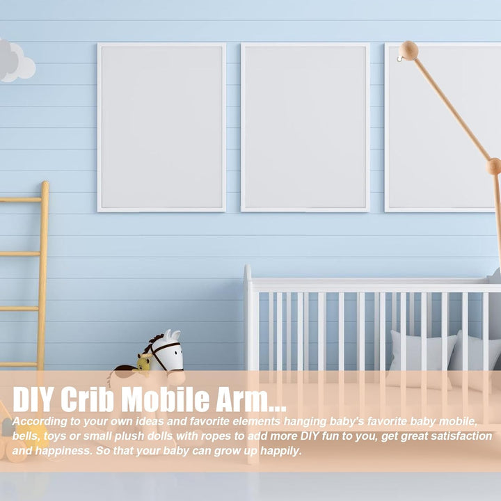 Mobile Halterung Holz für Wickeltisch, Mobile Halterung Holz für Babybett, Mobile Baby Halterung Dre