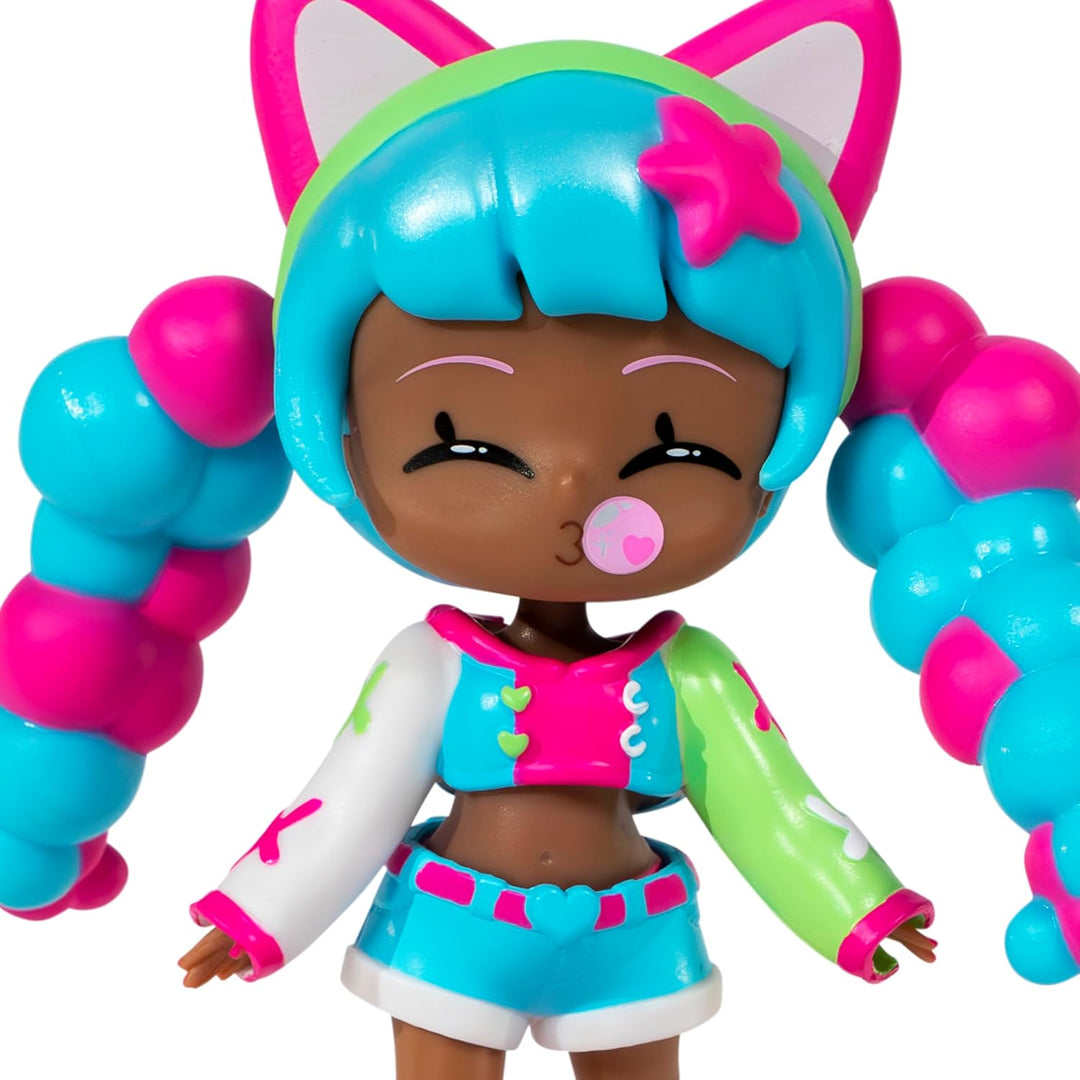 BANDAI - Animakii Lollipop und Bubblegum - Set Personalisierbare Puppen - 1 Puppe, 4 Gesichter, 2 Fr