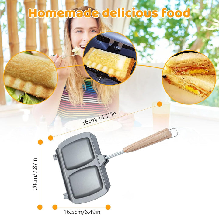 Sandwich Toaster, Sandwichtoaster, Antihaftbeschichteter Sandwich Maker, Doppelseitige Bratpfanne, R