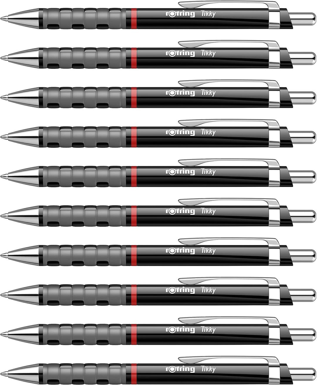 rOtring Tikky-Kugelschreiber | blaue Tinte | mittlere Spitze (1,0 mm) | Schwarzer Schaft | federleic