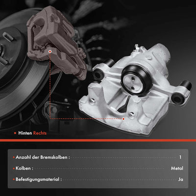 Frankberg Bremssattel Bremszange Hinterachse Rechts Kompatibel mit Laguna Coupe DT0/1 2008-2015 Lagu