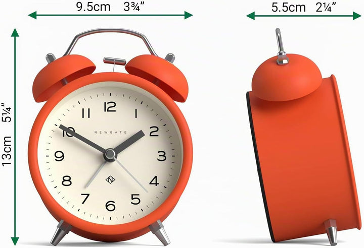 NEWGATE ® Charlie Bell Echo Alarm – Kleiner moderner Nachttischwecker – Schlafzimmerzubehör – Wecker
