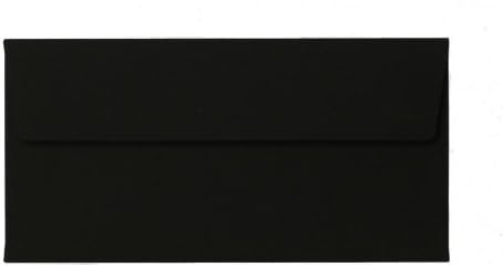 Farbige Briefhüllen | Premium | 110 x 220 mm (DIN Lang) Schwarz (100 Stück) mit Abziehstreifen | Bri