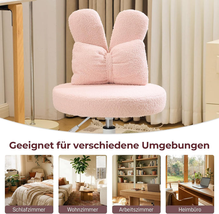 LEADZM Homeoffice Stuhl, Schminkstuhl, Kinder Schreibtischstuhl Weiss | für Kinderzimmer kinderschre