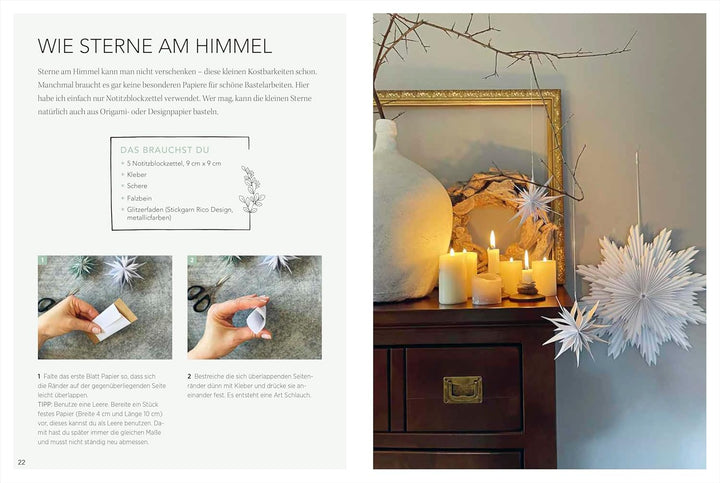 Weihnachtsdeko basteln – Weihnachtliche Papierdeko: Sterne, Kränze, Baumschmuck: Papierbasteln für d