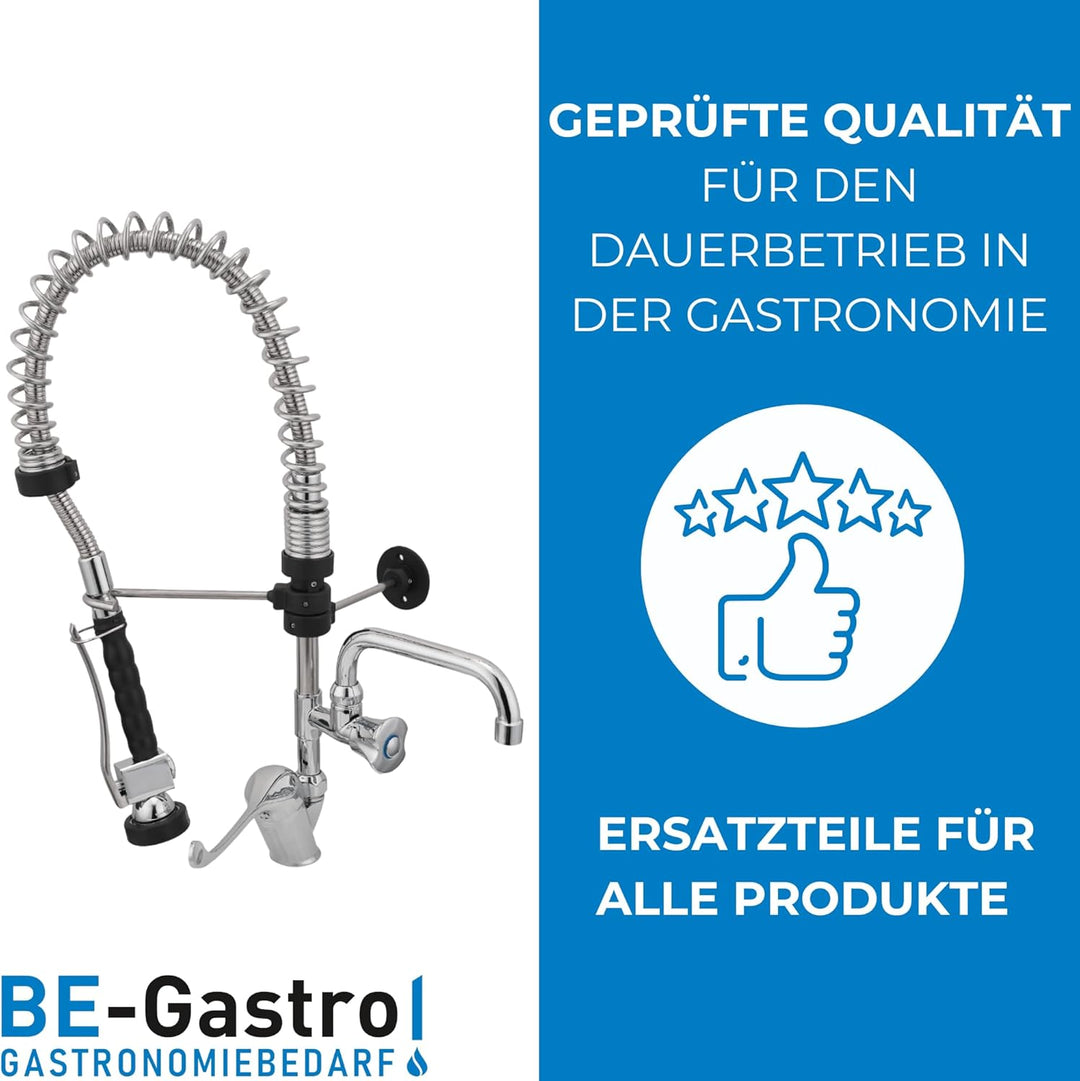 BE-GASTRO® I Profi Gastro Geschirrbrause „Premium“ inkl. Wasserhahn, Mischbatterie & ergonomischem L
