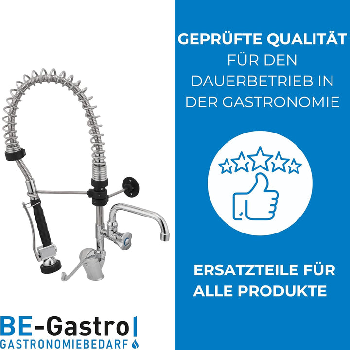BE-GASTRO® I Profi Gastro Geschirrbrause „Premium“ inkl. Wasserhahn, Mischbatterie & ergonomischem L