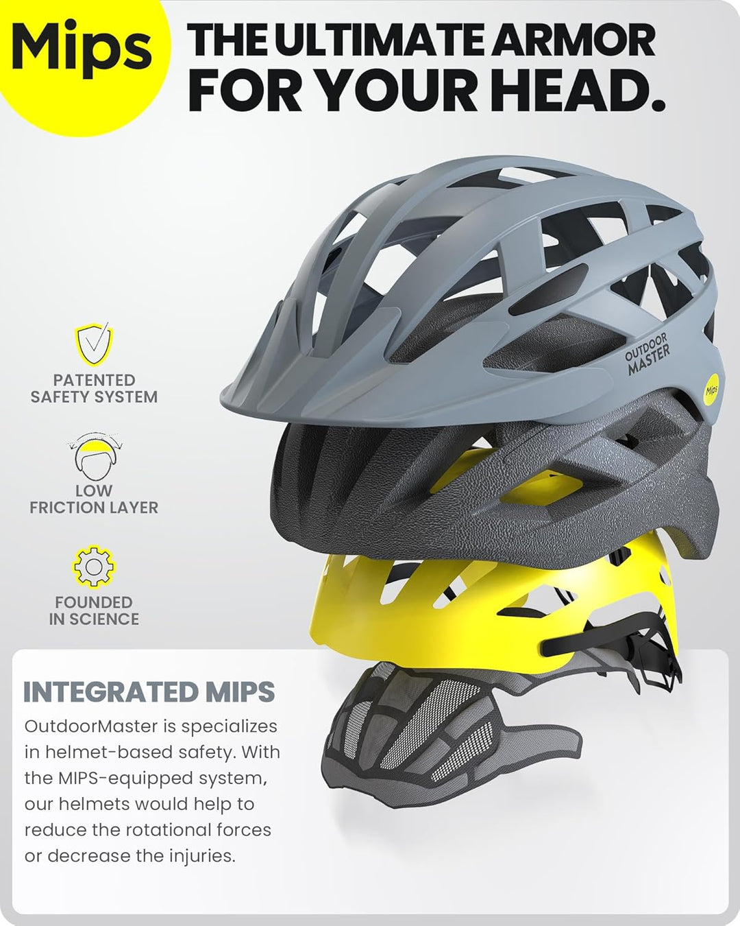 OutdoorMaster MIPS Fahrradhelm - Zwei herausnehmbare Innenfutter & Belüftung in Multi-Environment -