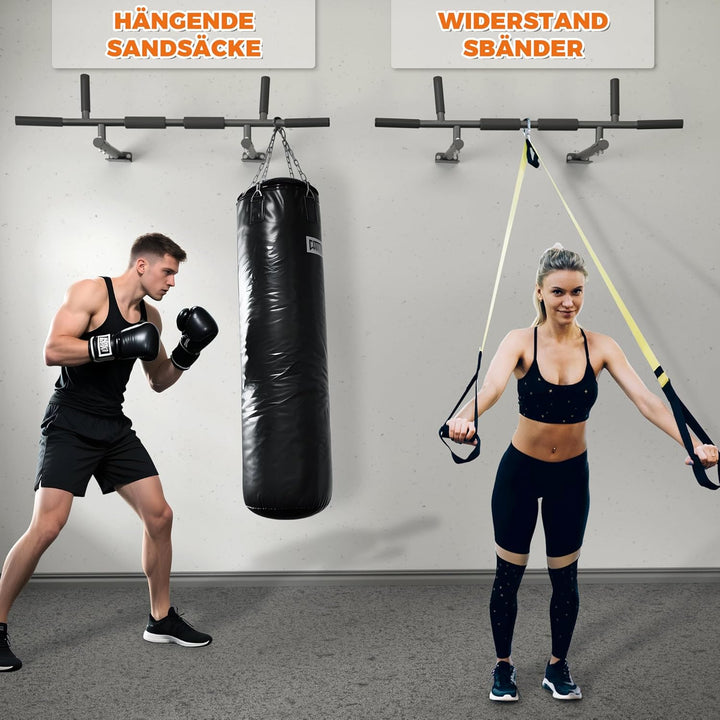 ONETWOFIT Klimmzugstange Wandmontage, Balkenmontage, Deckenmontage 3 in 1, Heavy Duty für Indoor Hom