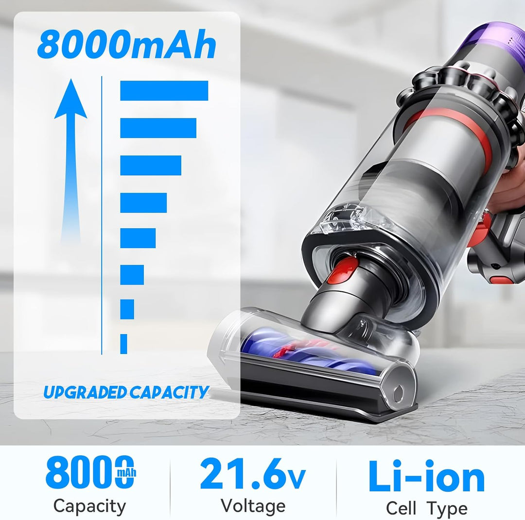 8000mAh V7 Akku Ersatzakku für Dyson V7 SV11 Kompatibel mit Dyson SV11 Animal Tigger Motorhead Absol