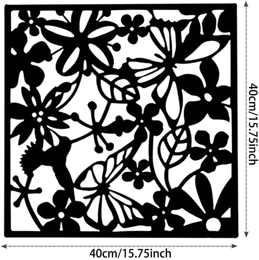 Yizunnu 24 Stück hängende Raumteiler, Sicherheits-PVC-Raumteiler, faltbar, 40 x 40 x 0,08 cm (schwar