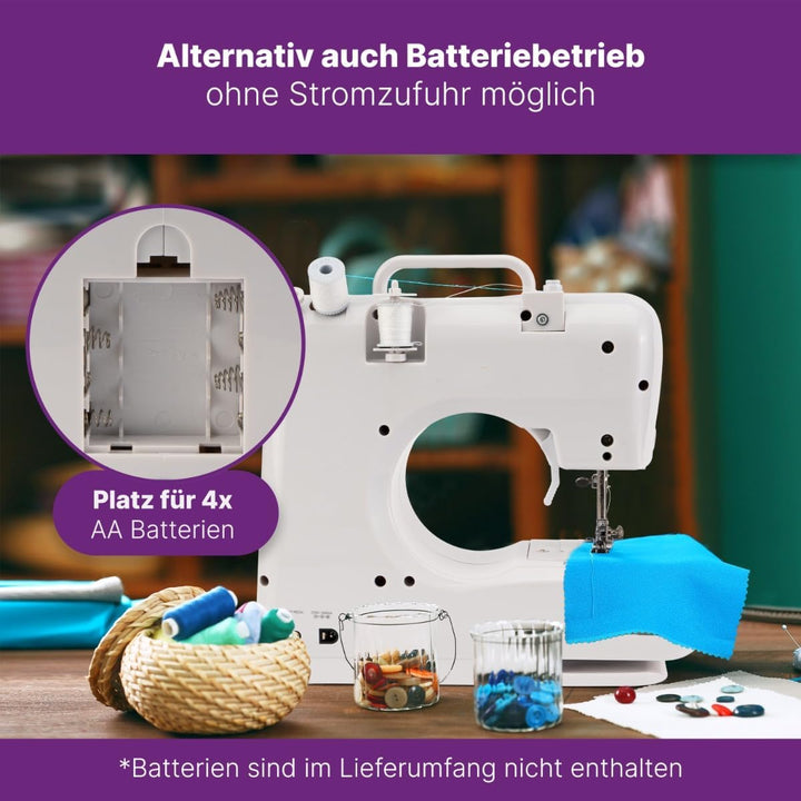 Bomann® Nähmaschine für Anfänger mit 12 Stichmustern | Sewing Machine mit Vor- u. Rückwärtsnähfunkti