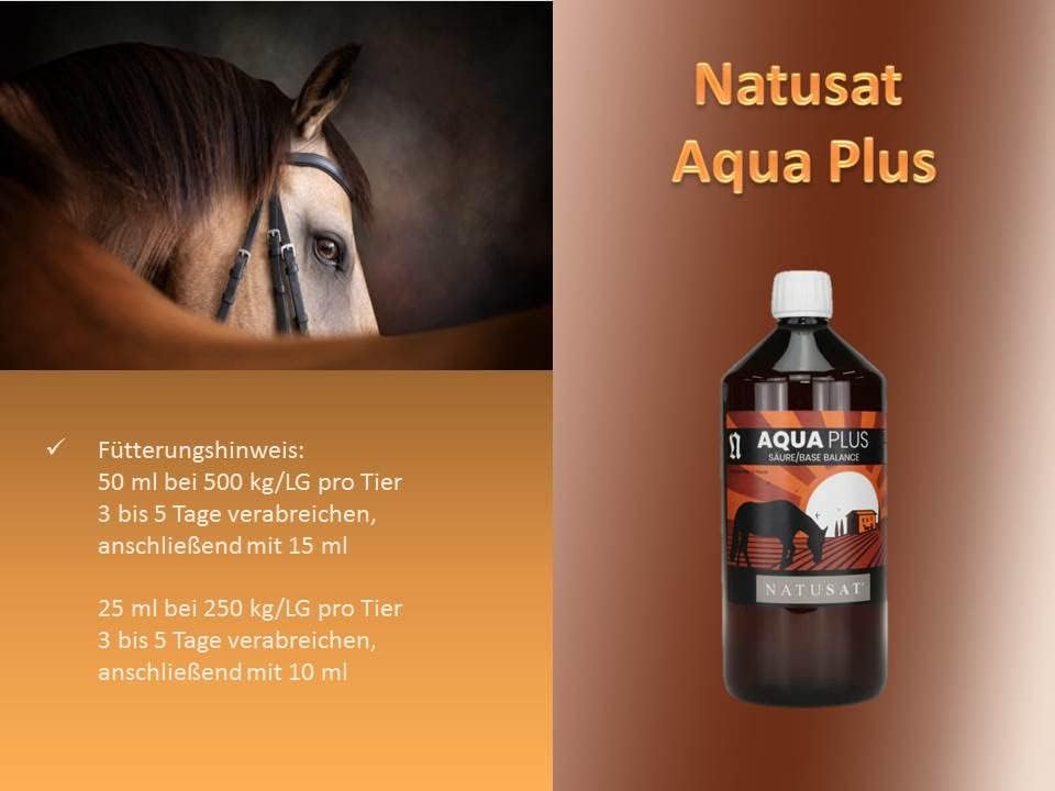 Natusat Aqua Plus - Pferdemuskeln, Pferdeleistung, Säure-Basenhaushalt Pferde und Hunde, 1000 ml