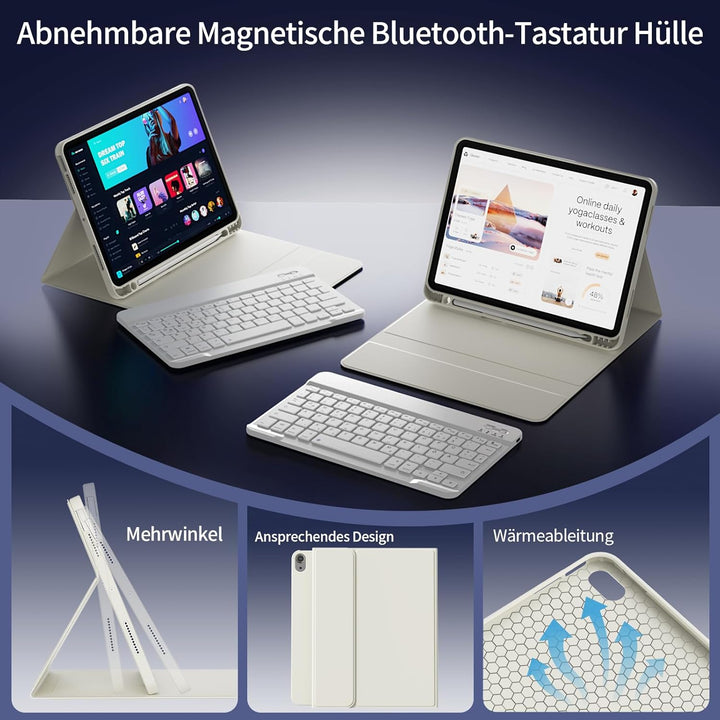 Hülle mit Tastatur für iPad Air 11 Zoll 2026/2025/2024, für iPad Air 10,9 2022/2020 5./4. Generation